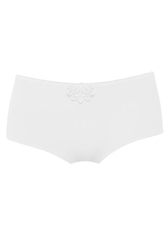 Dacapo Format Panty CLAIRE aus glattem weichem Material in weiß mit Spitzendetail vorne