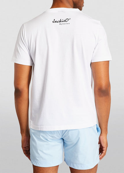 Ron Dorff X JackieO' T-Shirt MYKONOS BOY weiß limitiert schwarz-blauer Print