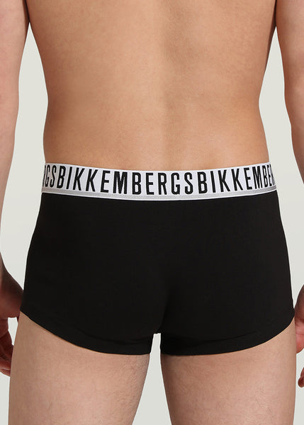 Bikkembergs Boxershort ESSENTIAL aus schwarzer Baumwolle mit weißem Logobund