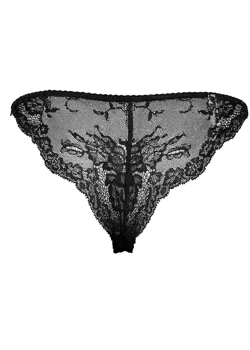 Ambra Brazilian-Slip MOULIN ROUGE schwarz-rot aus Spitze mit Swarowski-Elementen