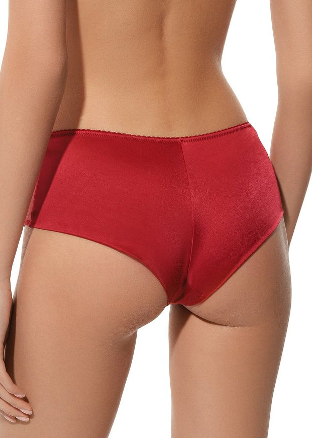 Ambra Panty BOUQUET DE FLEURS rot Spitze mit stilisierten Blumen und Satin