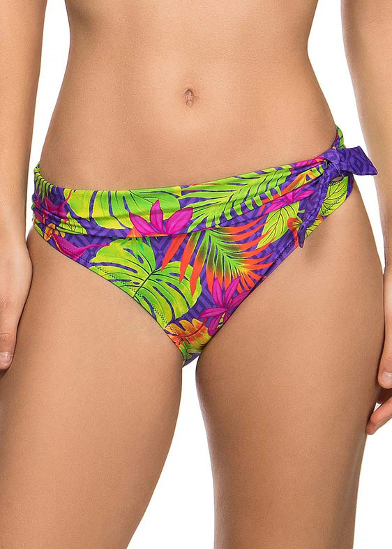 Antigel Bikini-Set LA DECOUVREUSE lila-grün tropischer Muster