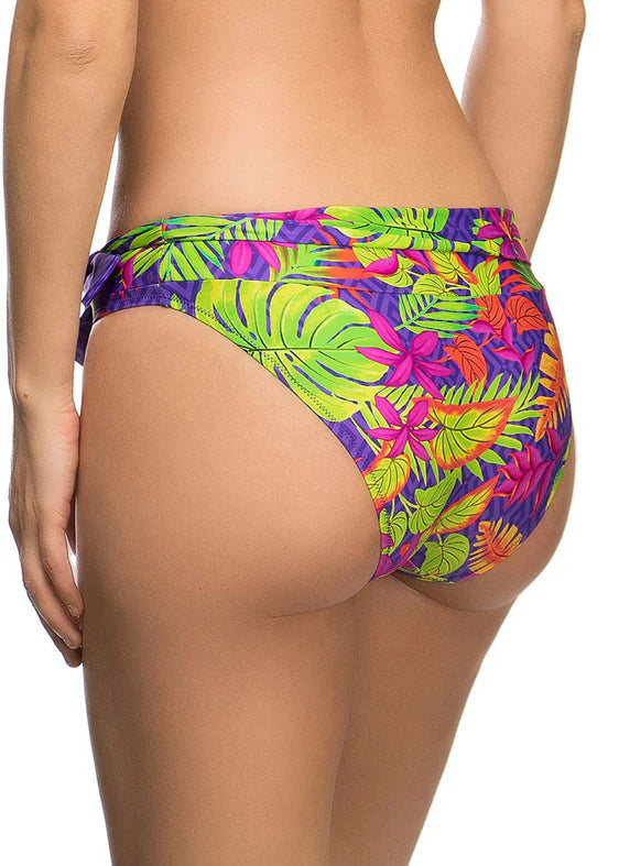 Antigel Bikini-Set LA DECOUVREUSE lila-grün tropischer Muster