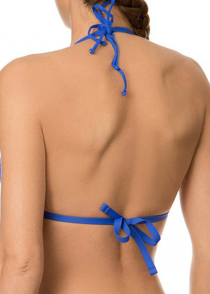 Antigel Triangel Bikini-Oberteil LA SANTA blau mit Stickerei