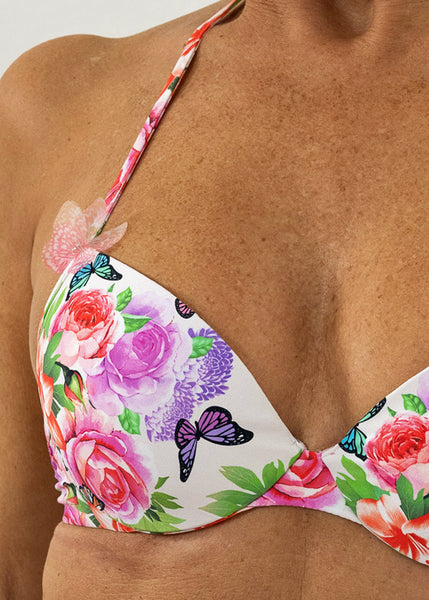 BLUGIRL Schalen Bikini FLOWER BUTTERFLY rosé Blumen Schmetterling Druck