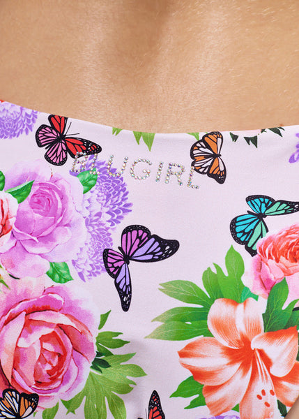 BLUGIRL Triangel Bikini FLOWER BUTTERFLY rosé Blumen Schmetterling Print
