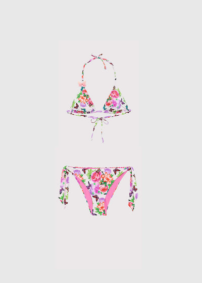 BLUGIRL Triangel Bikini FLOWER BUTTERFLY rosé Blumen Schmetterling Print