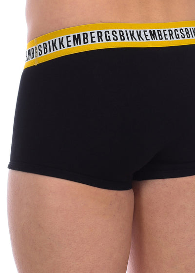 Bikkembergs Boxershort BICOLOR schwarze Baumwolle gelber Logobund