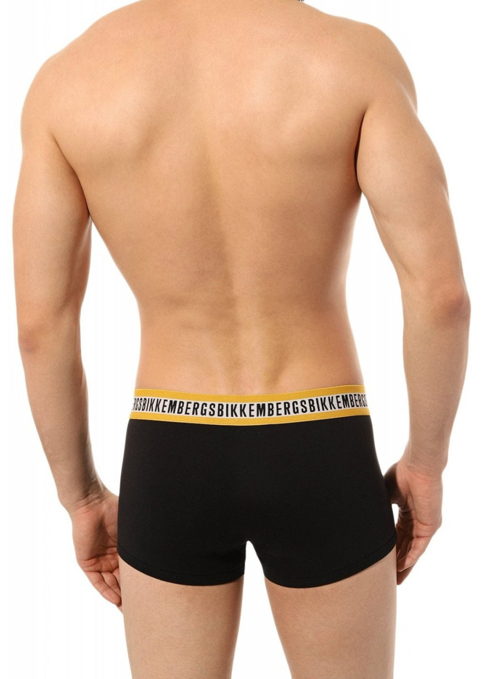 Bikkembergs Boxershort BICOLOR schwarze Baumwolle gelber Logobund