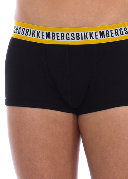 Bikkembergs Boxershort BICOLOR schwarze Baumwolle gelber Logobund