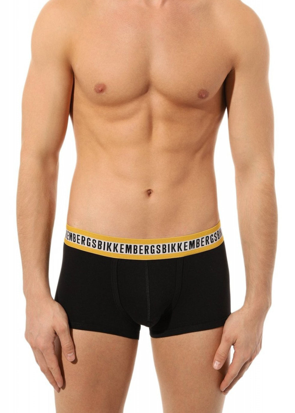 Bikkembergs Boxershort BICOLOR schwarze Baumwolle gelber Logobund