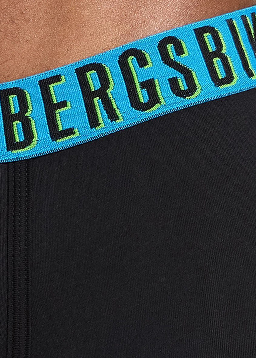 Bikkembergs Boxershorts OMBRE schwarz Stretch-Baumwolle Gummibund hellblau
