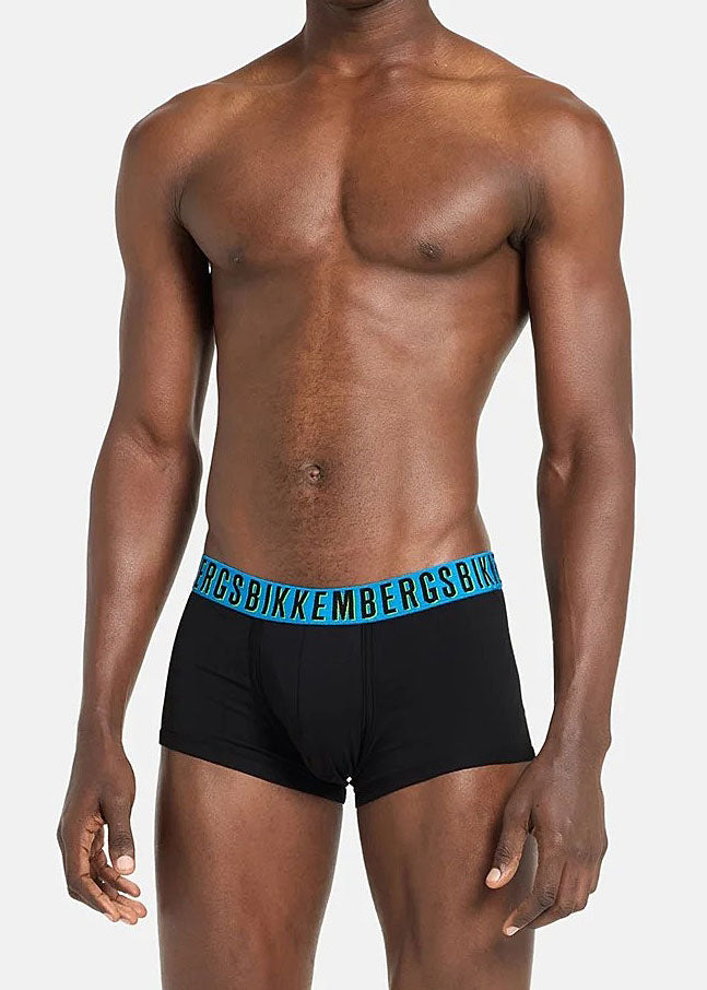 Bikkembergs Boxershorts OMBRE schwarz Stretch-Baumwolle Gummibund hellblau