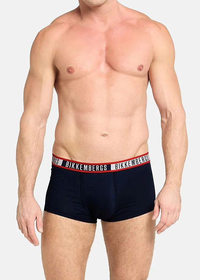 Bikkembergs Boxershorts TWICE dunkelblau Stretch-Baumwolle Gummibund Logo