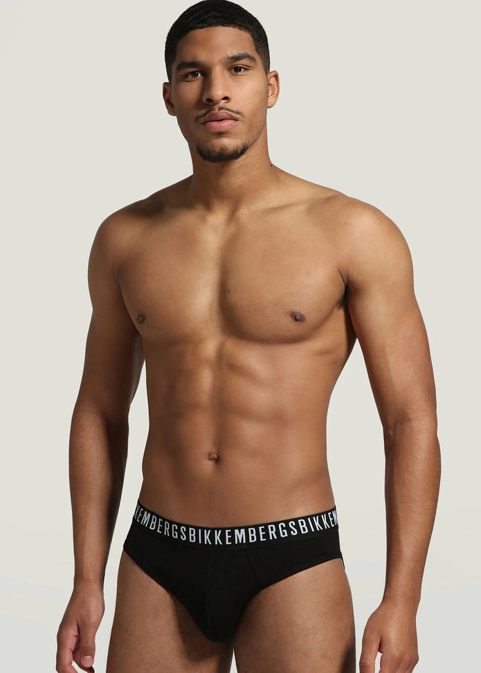 Bikkembergs Slip COMFORT COTTON schwarz klassischer Schnitt Logobund