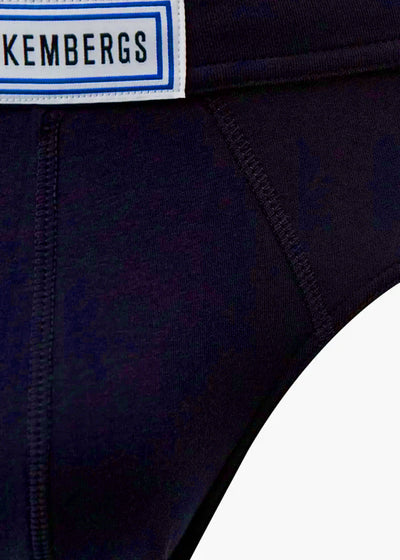 Bikkembergs Slip STRETCH COTTON dunkelblau mit überzogenem Gummibund