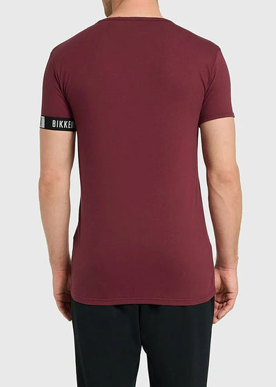 Bikkembergs Unterhemd NEW PUPINO weinrot kurzarm Rundhals Baumwoll-Jersey