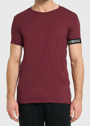 Bikkembergs Unterhemd NEW PUPINO weinrot kurzarm Rundhals Baumwoll-Jersey