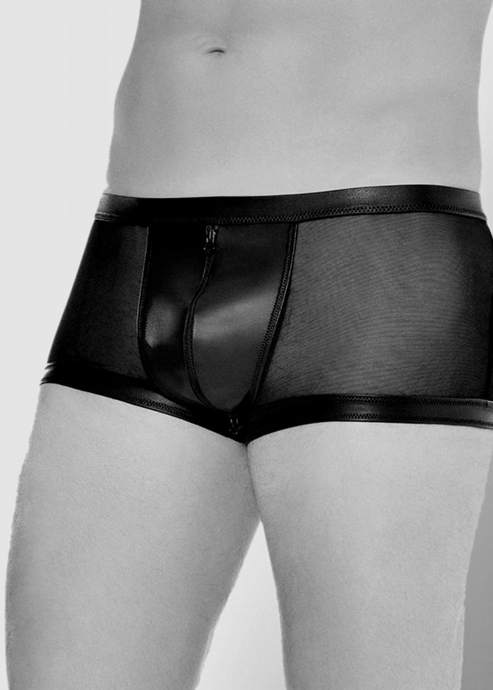 Catanzaro Boxer TYRION schwarz Lederoptik Netz