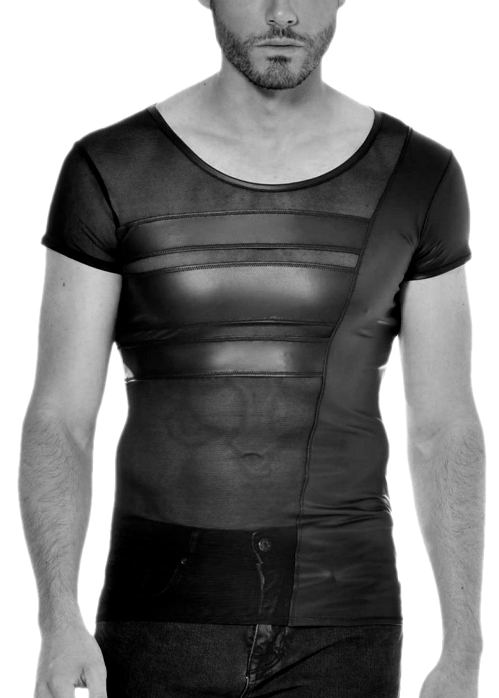 Catanzaro T-Shirt BENJEN Netz-Wetlook schwarz