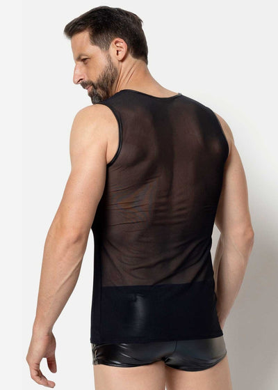 Catanzaro Top ADRIEN schwarz transparent aus Mesh ohne Arm