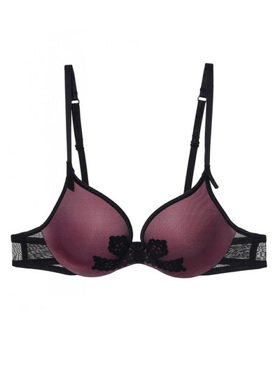 Chantal Thomass Push-Up BH NOEUDS ET MERVEILLES rosa schwarze Schleife