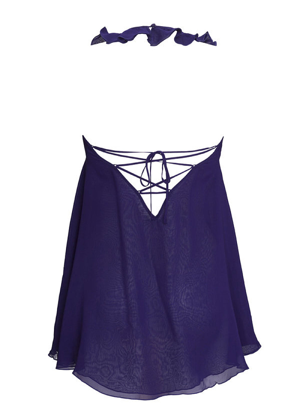 Chantal Thomass Seiden Kleid SUCETTE lila Seide Neckholder mit Rüschen