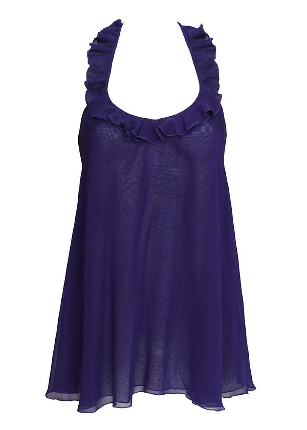 Chantal Thomass Seiden Kleid SUCETTE lila Seide Neckholder mit Rüschen