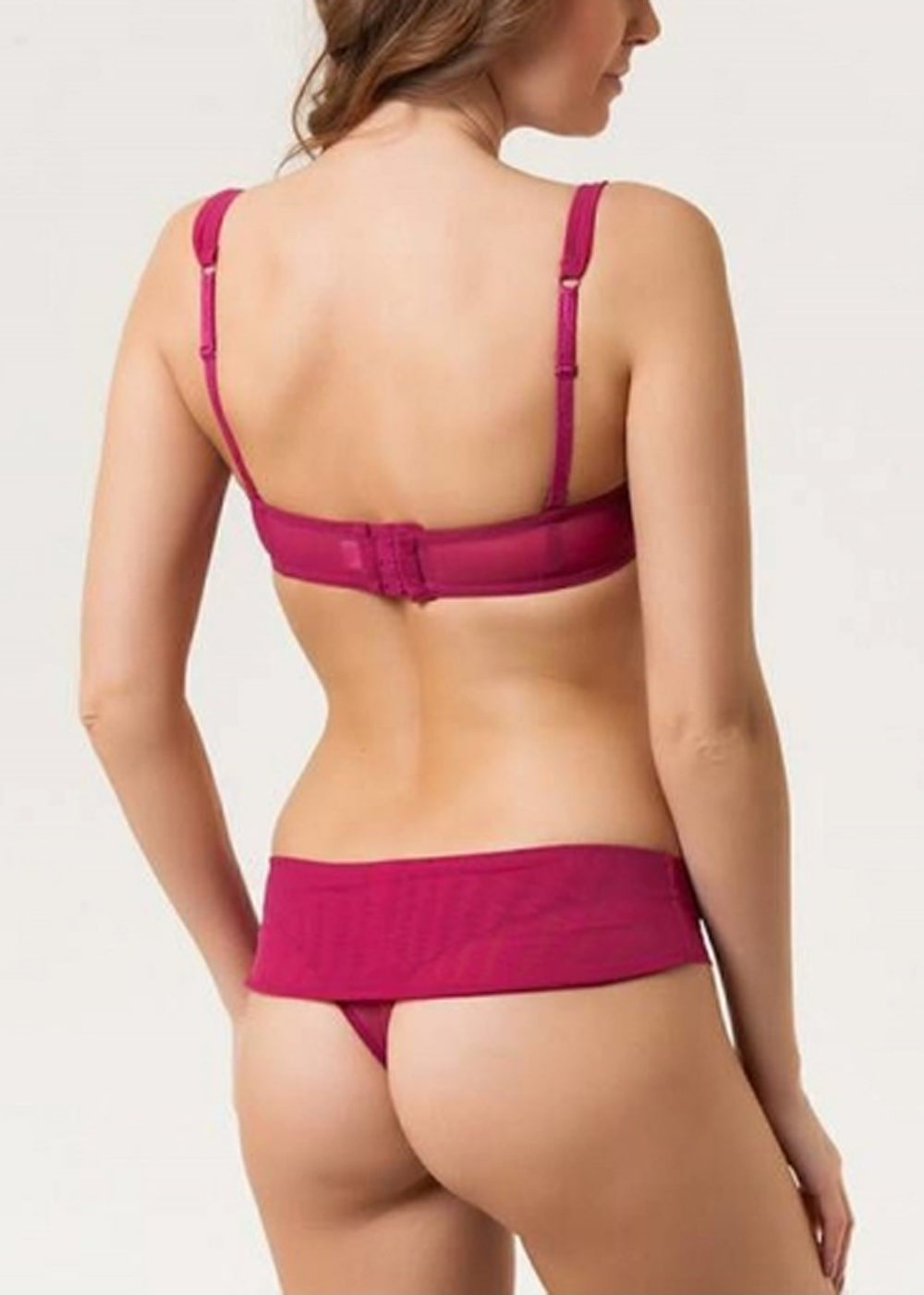 Chantal Thomass String ENCENS MOI magenta aus Netzstoff