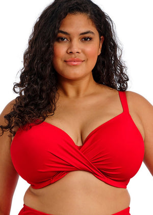 Elomi Bikini-Set PLAIN SAILING rot Wickeloptik Bügeln Plunge mit Raffung