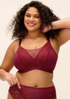 Elomi Bralette TIERNIE rot aus Spitze ohne Bügel für große Cups