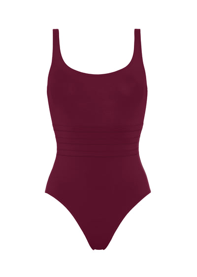 Eres Badeanzug ASIA DUNI bordeaux minimalistisch mit Taillenbetonung