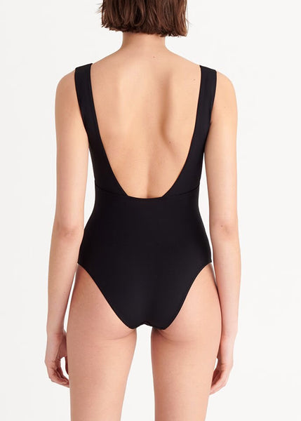 Eres Badeanzug HOLD UP schwarz ultra minimalistisch Unterbrustnaht breite Träger