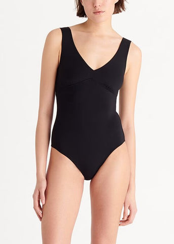 Eres Badeanzug HOLD UP schwarz ultra minimalistisch Unterbrustnaht breite Träger