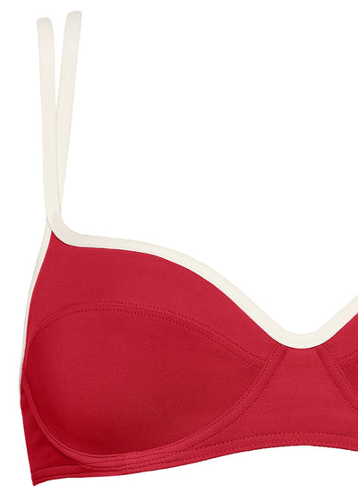 Eres Bikini-Set DAYLE CHERYL rot mit Bügel weiße Kontraststreifen Retro-Stil