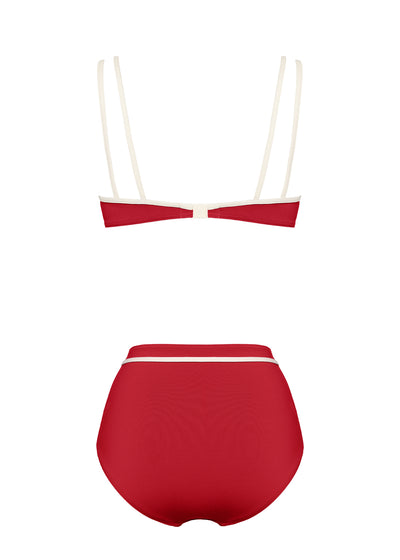 Eres Bikini-Set DAYLE CHERYL rot mit Bügel weiße Kontraststreifen Retro-Stil
