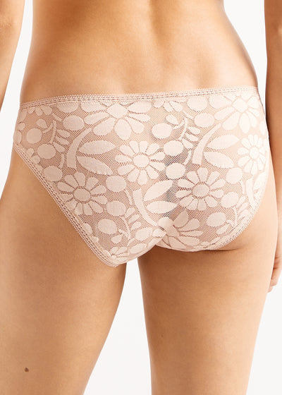 Eres Slip DESSOUS beige Gänseblume Jacquard-Spitze