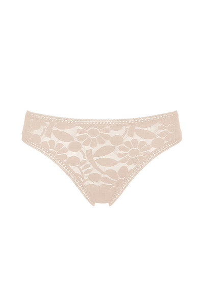 Eres String MINI beige Gänseblume aus Jacquard-Spitze