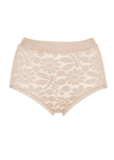 Eres hohe Slip OPAQUE beige aus Jacquard-Stretch-Spitze