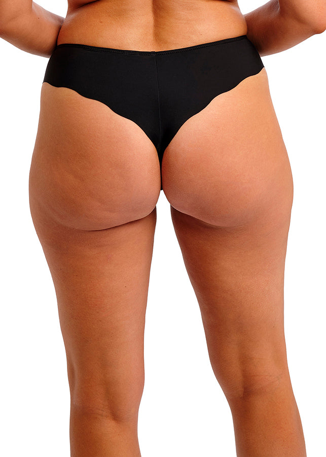 Fantasie Brazilian-String MAGDALENA schwarz florale Stickerei blickdicht