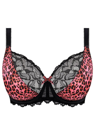 Freya BH CHERISH ME pink mit Bügel Leopardenmuster mit schwarzer Spitze