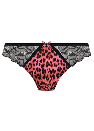 Freya String CHERISH ME pink Leopardenmuster verziert mit Spitze