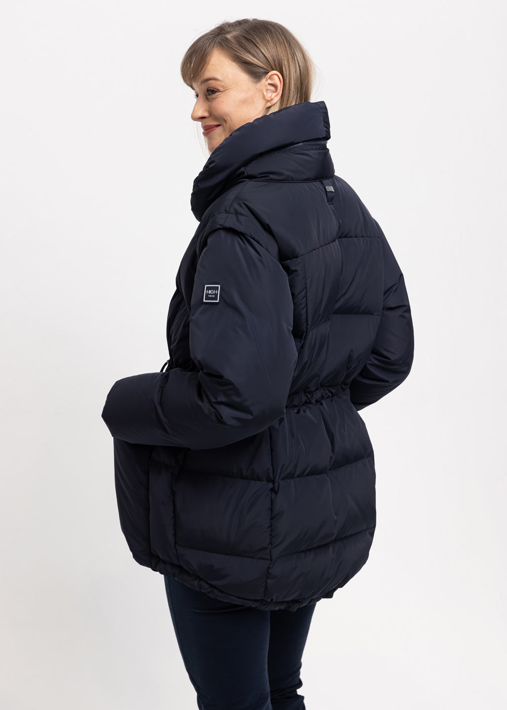 HIGH Unisex Daunen-Jacke Weste BLEAK nachtblau Daunenfutter entfernbare Ärmel