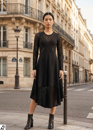 HIGH Kleid ENSEMBLE schwarz aus technischer Spitze und Sensitive®