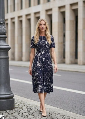 HIGH Kleid MESMERIZE schwarz mit kurzen Ärmeln aus Sensitive® mit Print