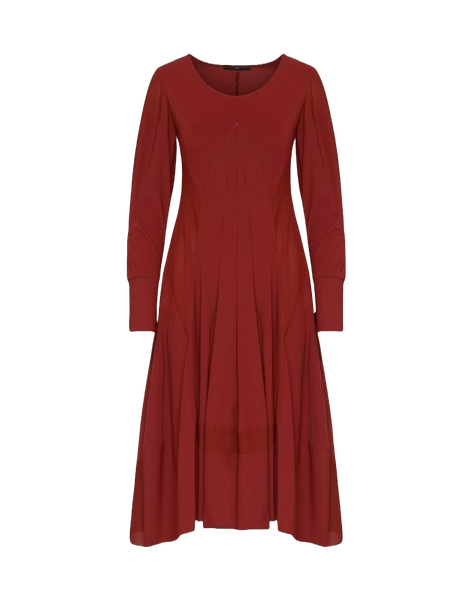 HIGH Midi-Kleid SERENITY rostrot Stretch langarm strukturiert