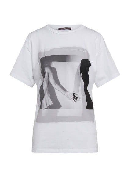 High Unisex T-Shirt SELF-AWARE weiß Foto Print Baumwolle