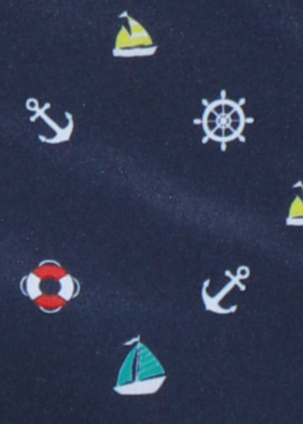 Jolidon Badeshorts NAUTICAL dunkelblau bedruckt mit Seefahrt-Motiven