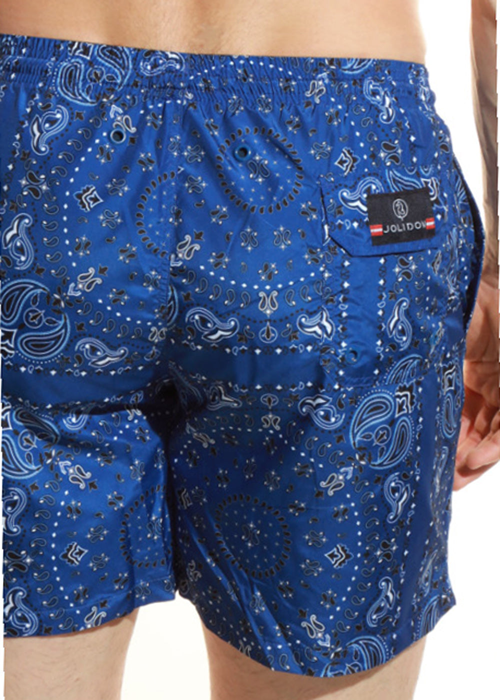 Jolidon Badeshorts PAISLEY blau mit schwarz-weißem Paisleymuster