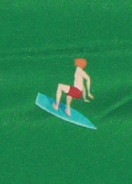Jolidon Badeshorts SURFING grün mit gezeichneten Surfern